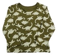 Olivové tričko s dinosaury Primark