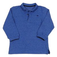 Modré melírované polo triko s výšivkou Matalan