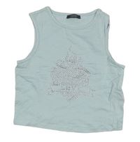 Světlemodrý crop top s kamínky PRIMARK