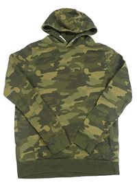 Army-khaki mikina s kapsou a kapucí M&S
