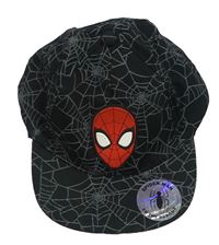 Černá plátěná kšiltovka s pavučinami a Spider-manem MARVEL