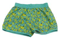 Zelenoolivovo-modrozelené plážové kraťasy s banány zn. ZEEMAN