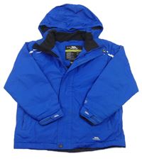 Cobaltově modrá šusťáková funkční zimní lyžařská bunda s odepínací kapucí TRESPASS