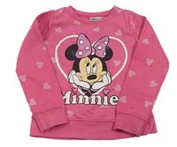 Růžová mikina s Minnie a srdíčky zn. Disney