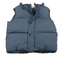 Šedomodrá prošívaná šusťáková zateplená prošívaná vesta Matalan