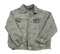 Světlešedá šisovaná riflová bunda H&M