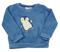 Modrá plyšová mikina s tučňáčkem Ergee