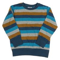 Pruhovano-tmavopetrolejová mikina Topolino