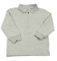 Světlešedá melírovaná vzorovaná mikina s límečkem Next