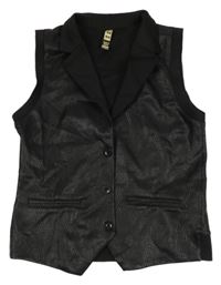 Černá vzorovaná potažená vesta coolcat