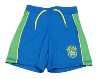 Modro-zelené sportovní fotbalové kraťasy Brasil a pruhy St. Bernard