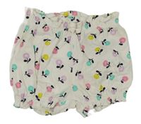 Bílé paper bag kraťasy s jablíčky GAP