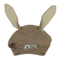 Kávová melírovaná čepice - zajíček H&M