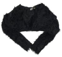 Černé chlupaté propínací svetrové bolérko H&M