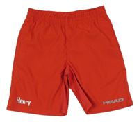 Červené šusťákové funkční kraťasy s logem HEAD