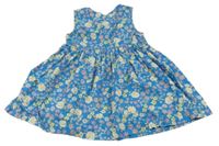 Modré květované plátěné propínací šaty LC WaIKIKI