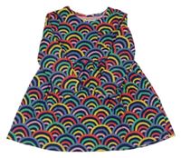 Tmavomodro-barevné šaty s duhami a kapsou MINI BODEN