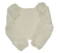 Smetanové žebrované úpletové crop mikinotriko s organzovými balonovými rukávy s květy RIVER ISLAND