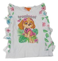 Bílé květované tričko se Skye a volánky Nickelodeon 