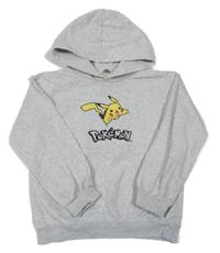 Světlešedá melírovaná mikina s Pikachu a kapucí H&M