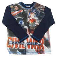 Tmavomodrá triko Capitan America Marvel