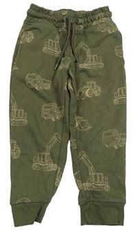 Khaki tepláky se stavebními stroji Primark