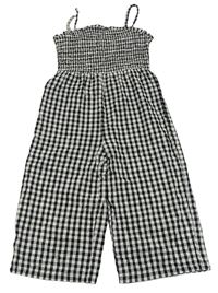 Černo-bílý kostkovaný culottes overal Primark