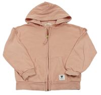 Růžová propínací mikina s kapucí H&M