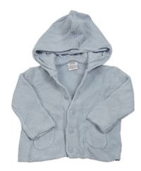Světlemodrý propínací svetr s kapucí Mamas&Papas