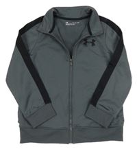 Tmavošedá sportovní propínací funkční mikina s logem Under Armour