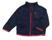 Tmavomodrá fleecová propínací mikina s lamou Impidimpi