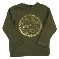 Khaki mikina se zeměkoulí a nápisem George