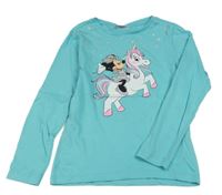 Azurové triko s Minnie a jednorožcem Disney