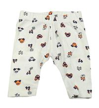 Bílé legíny s auty a skútry