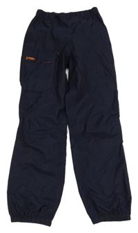 Tmavomodré šusťákové nepromokavé funkční kalhoty s kapsou Tribord