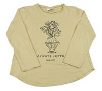 Pískové triko s vázou s květinami Zara