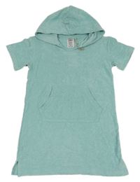 Tyrkysový froté župan s kapucí L&D