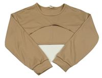 Hnědá crop mikina Shein