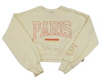 Krémová crop mikina s nápisem River Island