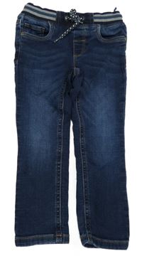 Tmavomodré teplákové rifle s úpletovým pasem C&A