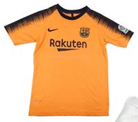 Neonově oranžový fotbalový funkční dres - Messi - FC Barcelona Nike
