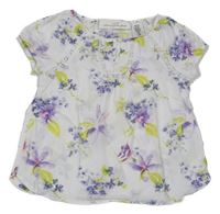 Bílá květovaná halenka s krajkou H&M