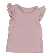 Světlerůžové tričko s volánky Primark