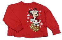 Červená crop mikina s Minnie zn. Disney
