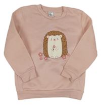 Světlerůžová mikina s ježkem Pep&Co