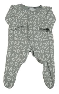 Šedo-bílý overal s písmeny