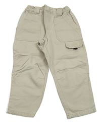 Světlebéžové riflové kalhoty s kapsami 