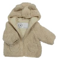 Světlebéžová huňatá podšitá mikina s kapucí George