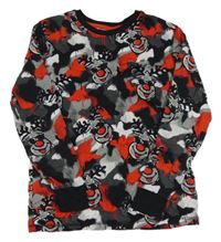 Černo-červené vzorované pyžamové triko se soby Next