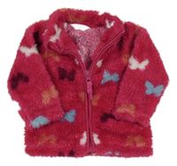 Růžová chlupatá propínací s motýlky M&Co.